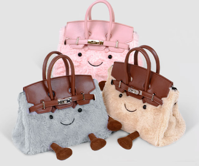 Plush Fluffy Bag Handbags Shoulder Bag Top Handle Satchel Tote Work Bag