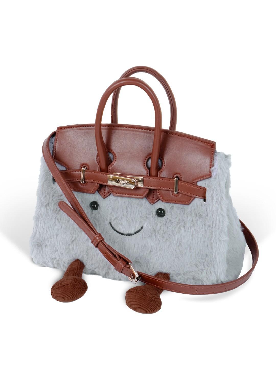 Plush Fluffy Bag Handbags Shoulder Bag Top Handle Satchel Tote Work Bag