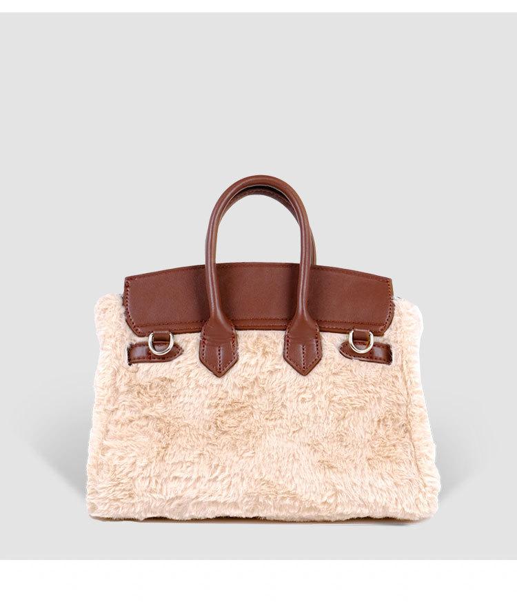 Plush Fluffy Bag Handbags Shoulder Bag Top Handle Satchel Tote Work Bag